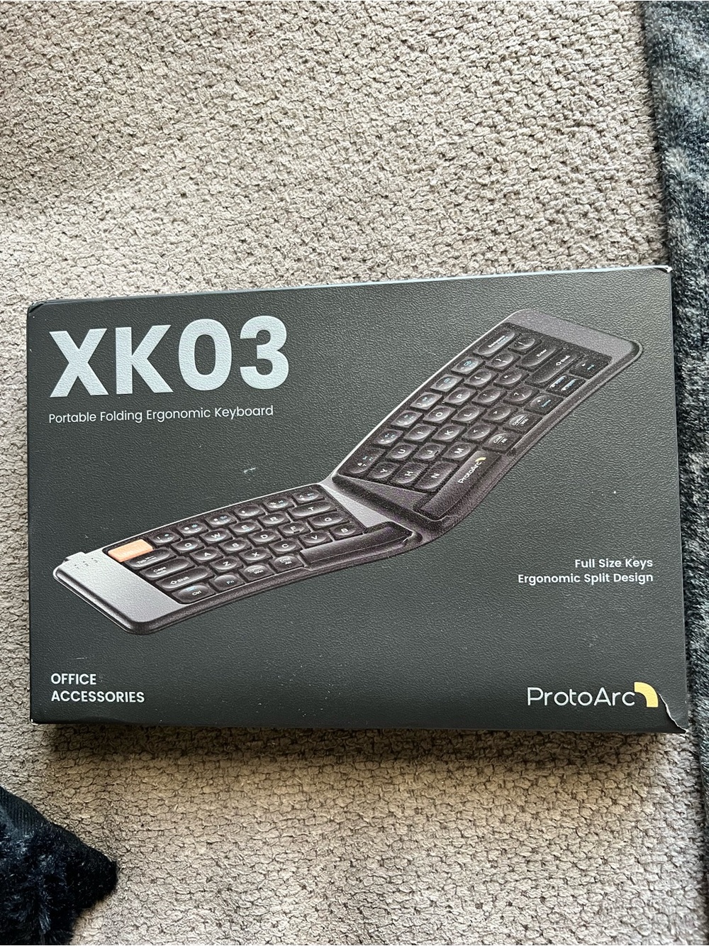 ProtoArc XK03 Ergonomic Foldable Keyboard for IPAD IPHONE. Tablet Laptop.